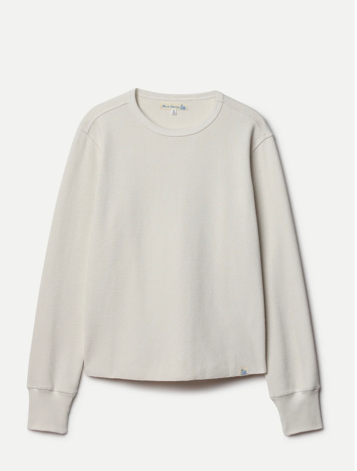 Merz b. Schwanen Diamond-Patterned Cotton Thermal Long sleeve - Nature