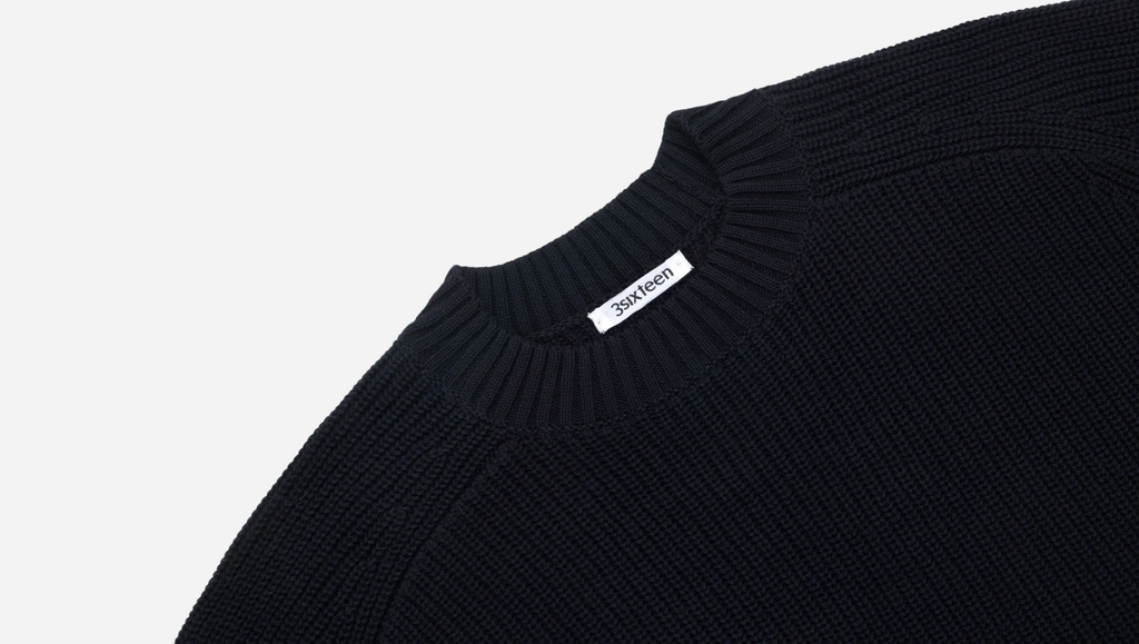 3sixteen Cotton Crewneck Sweater - Black