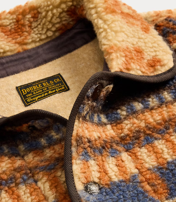 RRL Wool-Blend Pile Fleece Jacket - Orange/Multi