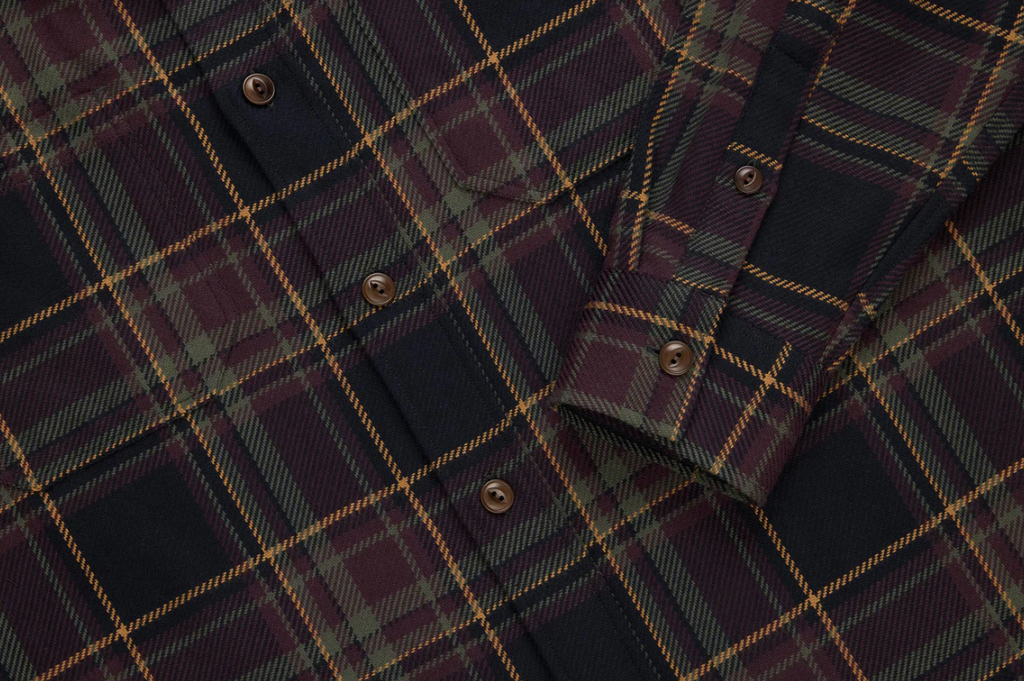 3sixteen Utility Flannel - Black Olive Plaid