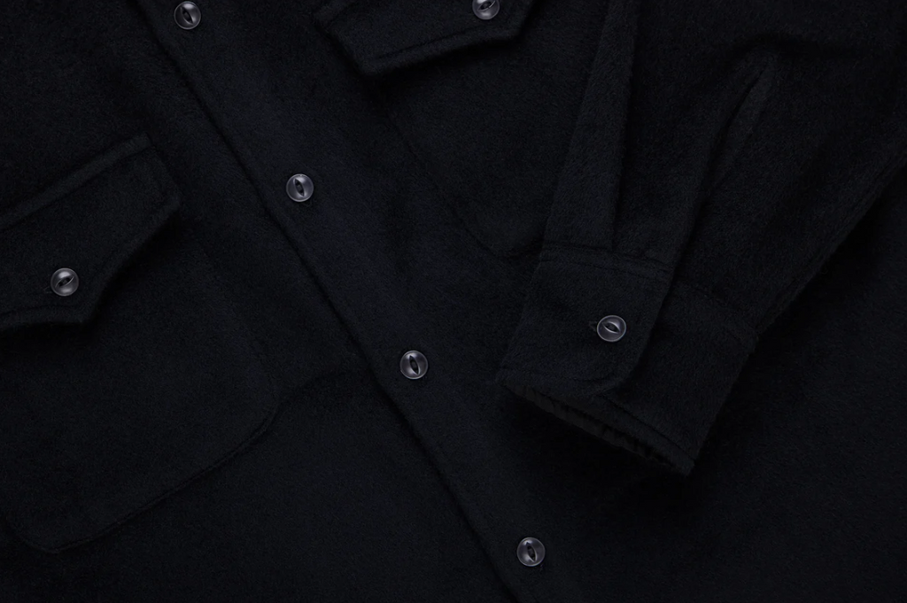 3sixteen USN Overshirt - Black Wool Angora