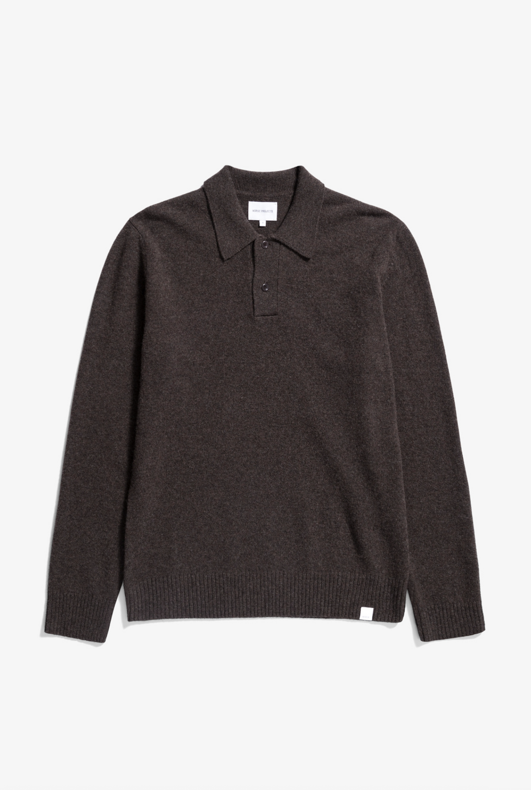 Norse Projects Standard Merino Lambswool Polo - Heathland Brown