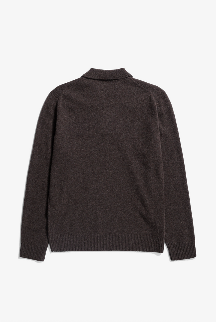 Norse Projects Standard Merino Lambswool Polo - Heathland Brown