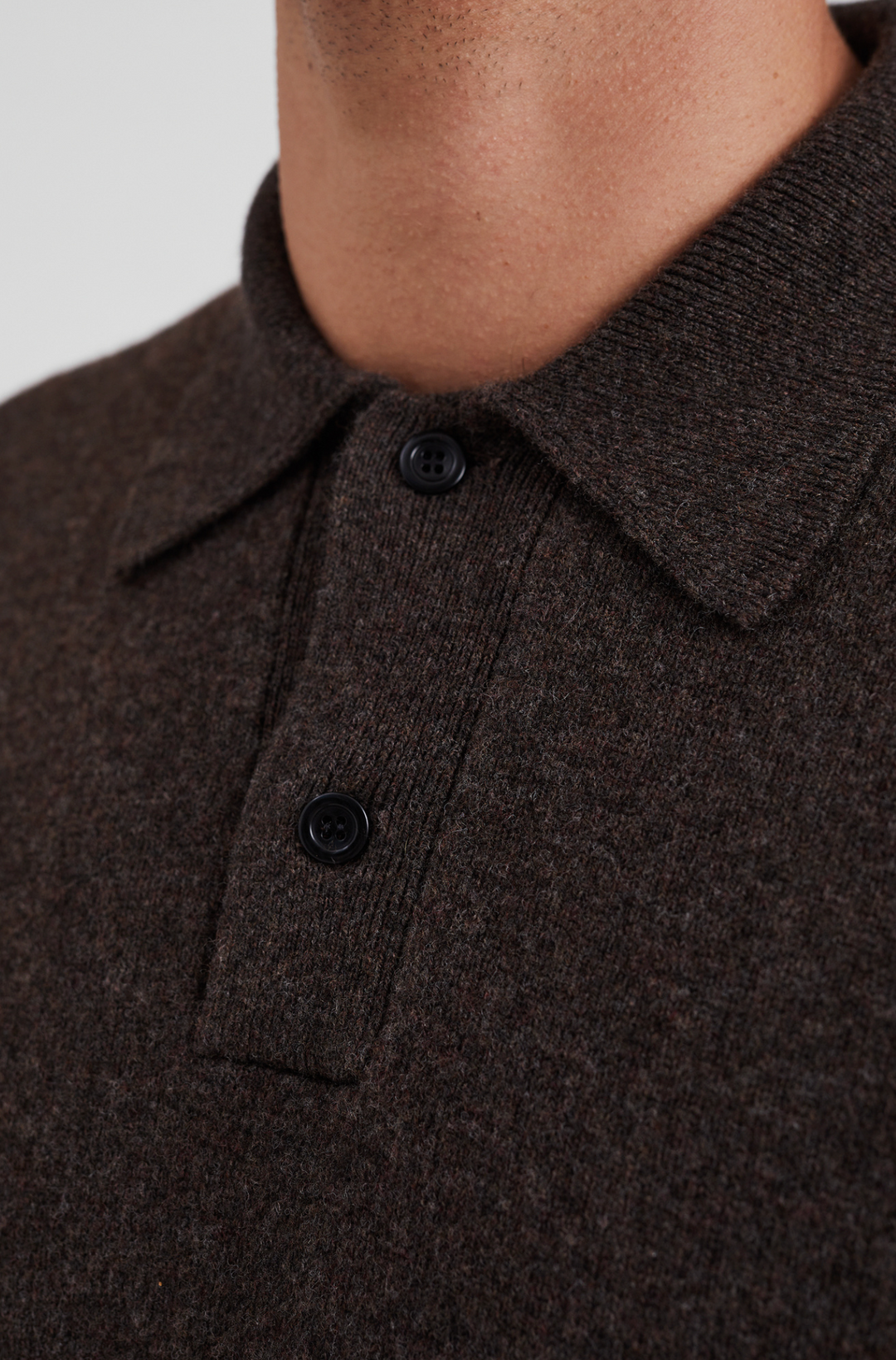 Norse Projects Standard Merino Lambswool Polo - Heathland Brown
