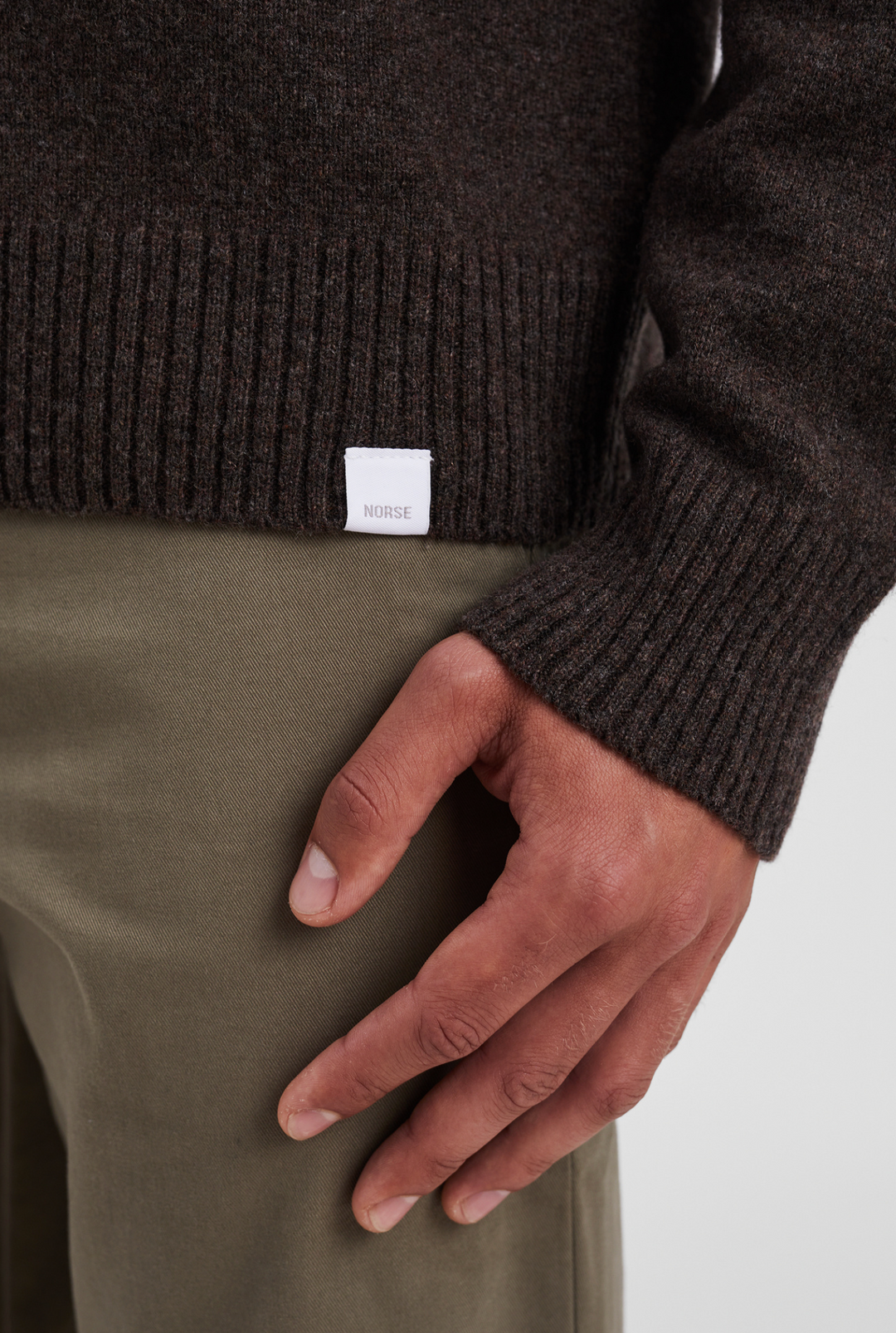 Norse Projects Standard Merino Lambswool Polo - Heathland Brown