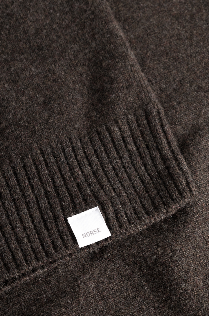 Norse Projects Standard Merino Lambswool Polo - Heathland Brown
