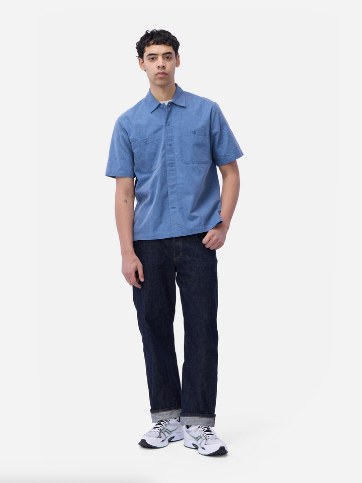 3sixteen Short Sleeve Workshirt - Blue Pigment Dye