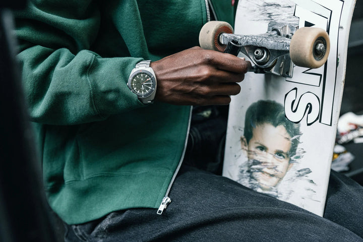 The James Brand × Timex Automatic GMT - Stainless + Forged Carbon