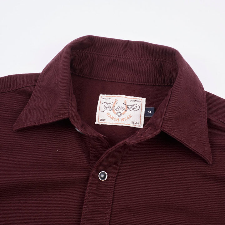 Freenote Cloth - Bodie LS Burgandy Twill