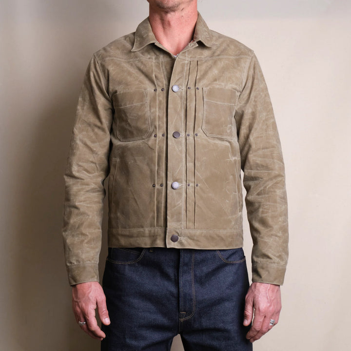 Freenote Cloth Riders Jacket Waxed Canvas - Tobacco