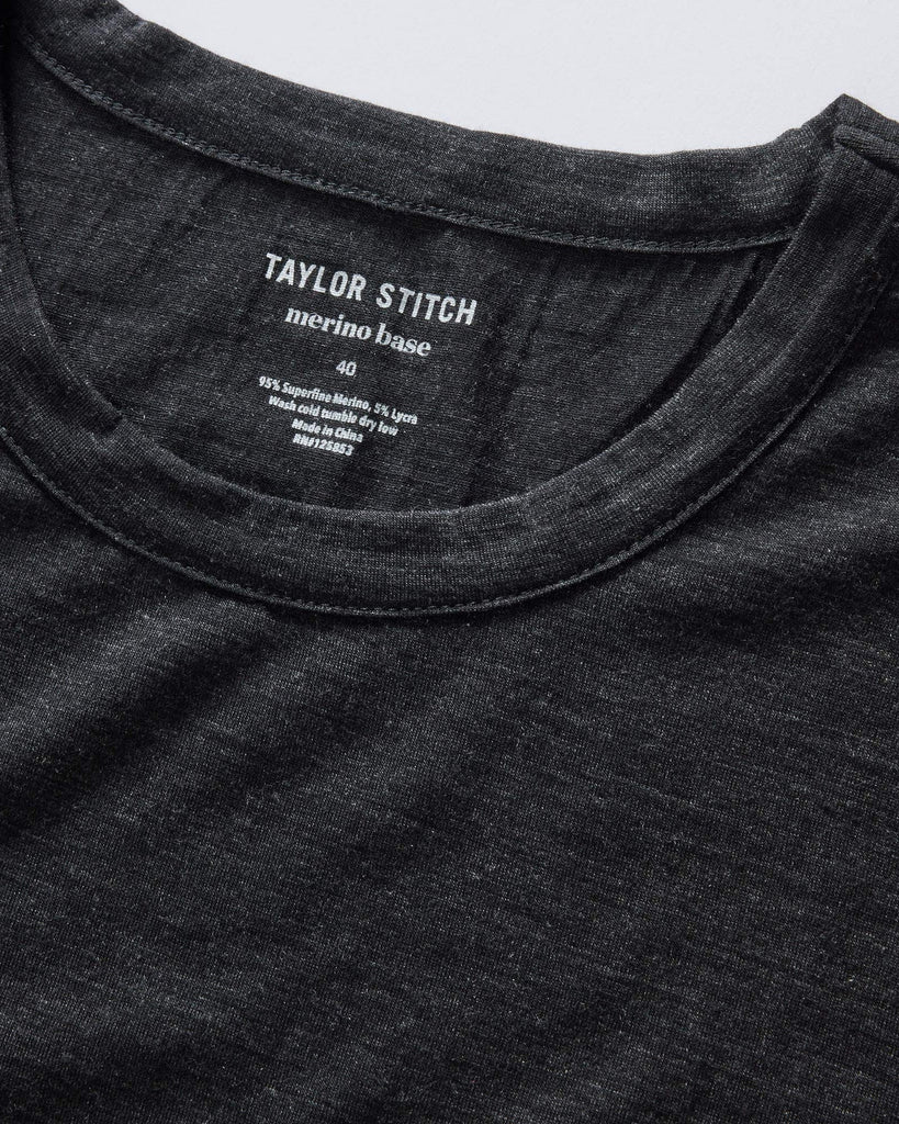 Taylor Stitch - Ther Merino Tee in Heather Black