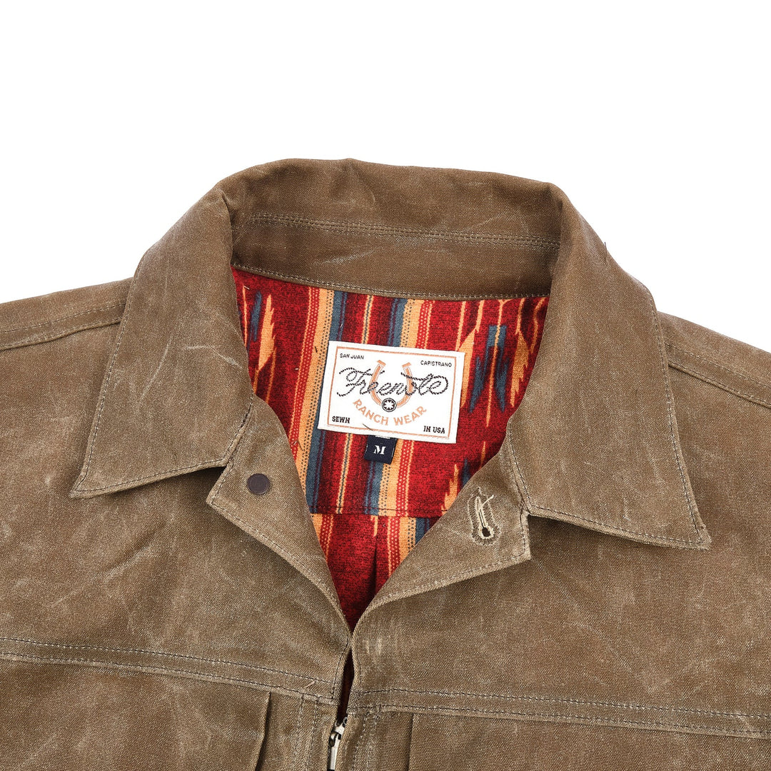 Freenote Cloth- Faro Jacket 10oz Waxed Canvas- Tobacco