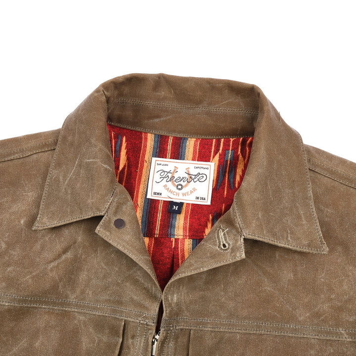 Freenote Cloth- Faro Jacket 10oz Waxed Canvas- Tobacco