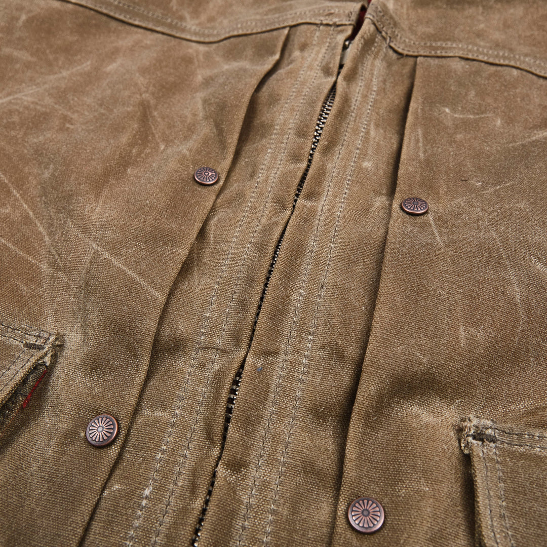 Freenote Cloth- Faro Jacket 10oz Waxed Canvas- Tobacco