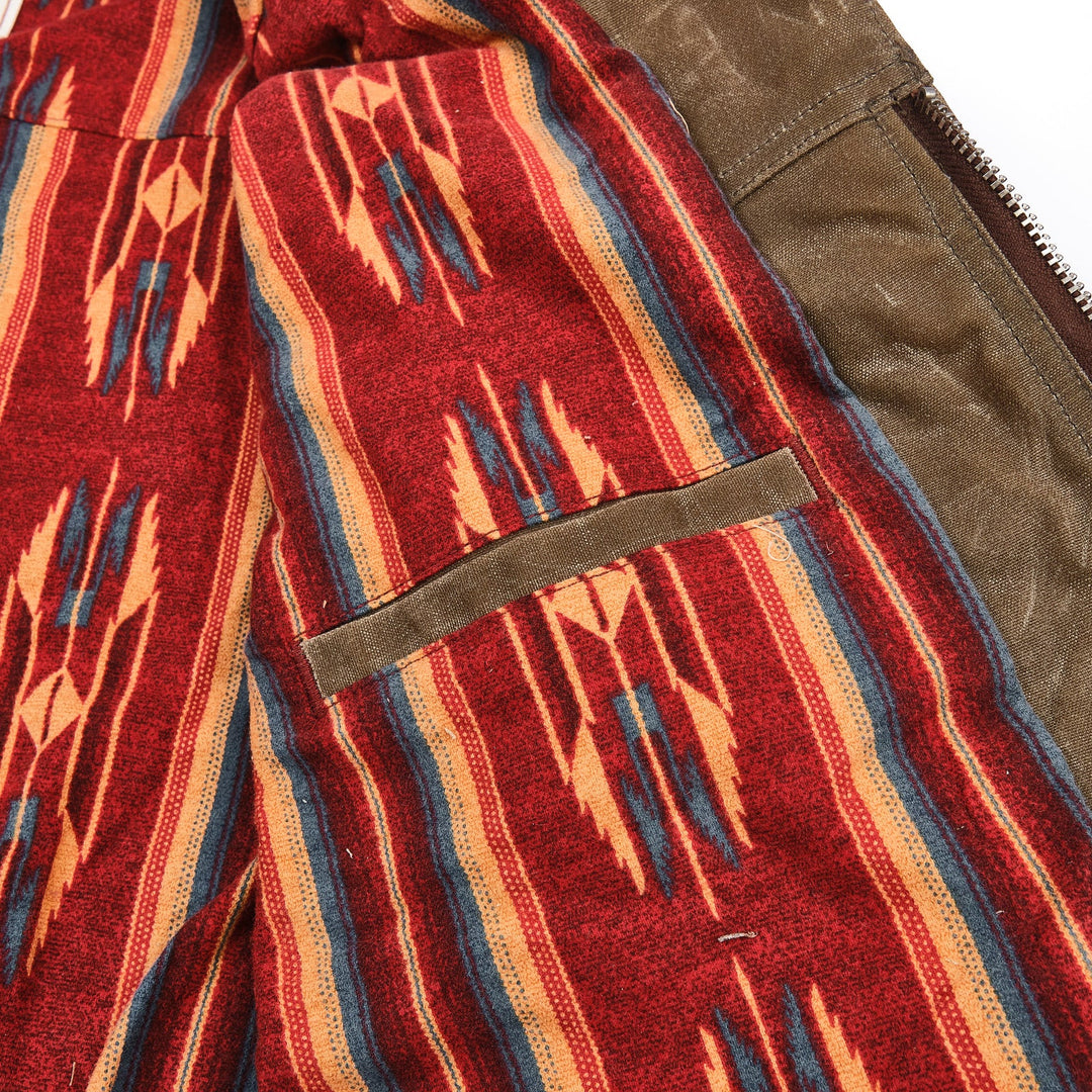 Freenote Cloth- Faro Jacket 10oz Waxed Canvas- Tobacco