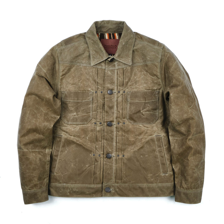 Freenote Cloth Riders Jacket Waxed Canvas - Tobacco Brown Interior