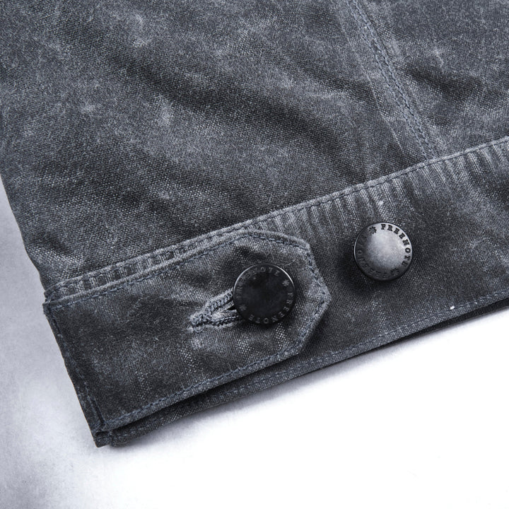 Freenote Cloth Riders Jacket Waxed Canvas - Charcoal