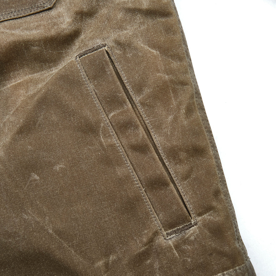 Freenote Cloth Riders Jacket Waxed Canvas - Tobacco Brown Interior