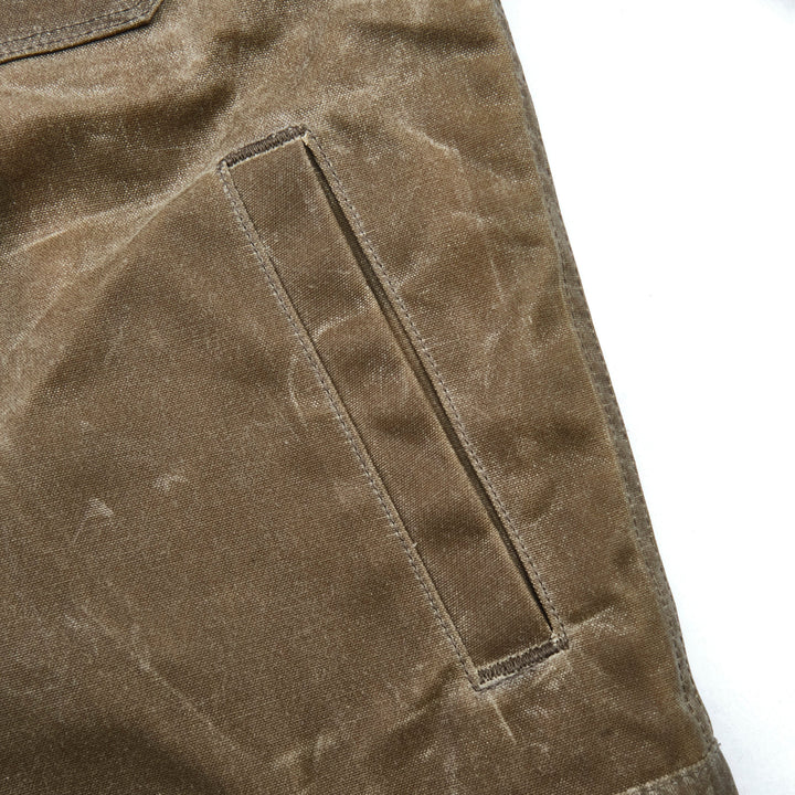 Freenote Cloth Riders Jacket Waxed Canvas - Tobacco Brown Interior