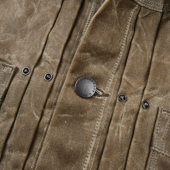 Freenote Cloth Riders Jacket Waxed Canvas - Tobacco Brown Interior