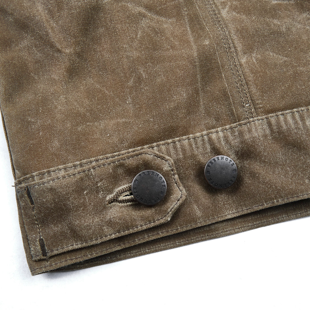 Freenote Cloth Riders Jacket Waxed Canvas - Tobacco Brown Interior