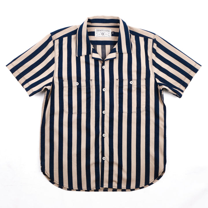 Freenote Cloth - Dayton Wide Indigo Stripe