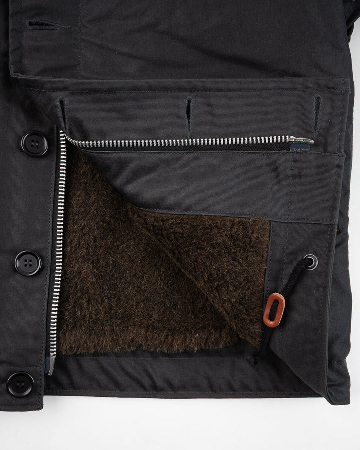 Iron Heart Oiled Whipcord N1 Deck Jacket - Black