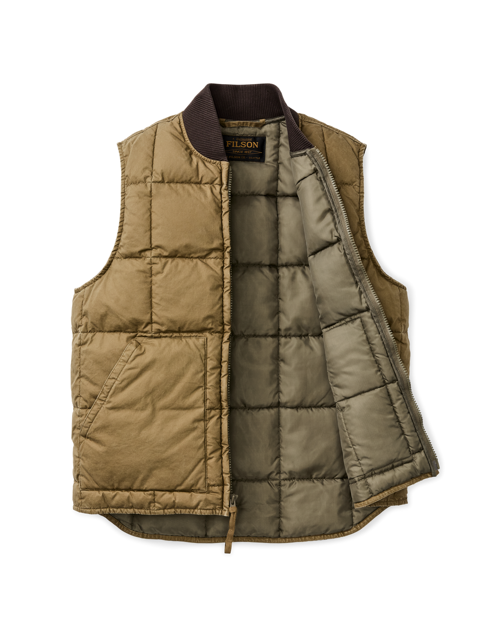 Filson - Heritage Cotton Down Vest in Light Brown