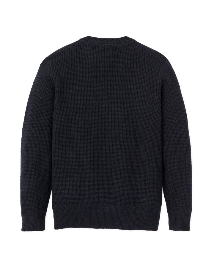 Filson Waffle Knit Merino Wool Sweater - Dark Navy