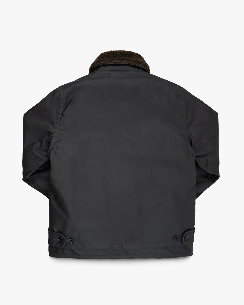 Iron Heart Oiled Whipcord N1 Deck Jacket - Black
