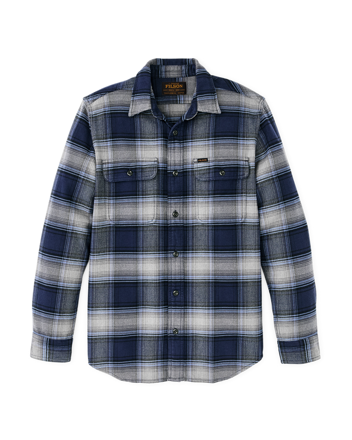 Filson Vintage Flannel Work Shirt - Light Blue / Navy Plaid