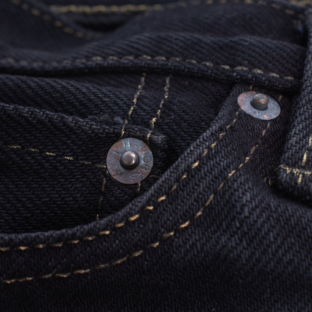 Iron Heart 555 21oz Selvedge Denim Super Slim Cut Jeans - Indigo Overdyed Black