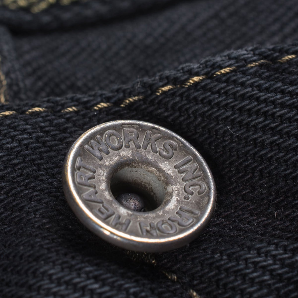Iron Heart 888 21oz Selvedge Denim Medium/High Rise Tapered Cut Jeans - Indigo Overdyed Black