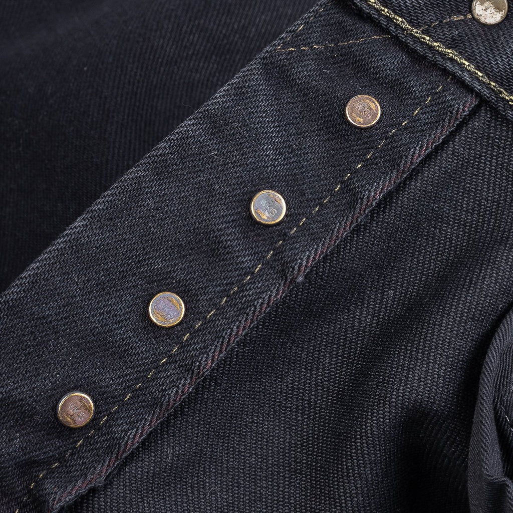 Iron Heart 888 21oz Selvedge Denim Medium/High Rise Tapered Cut Jeans - Indigo Overdyed Black