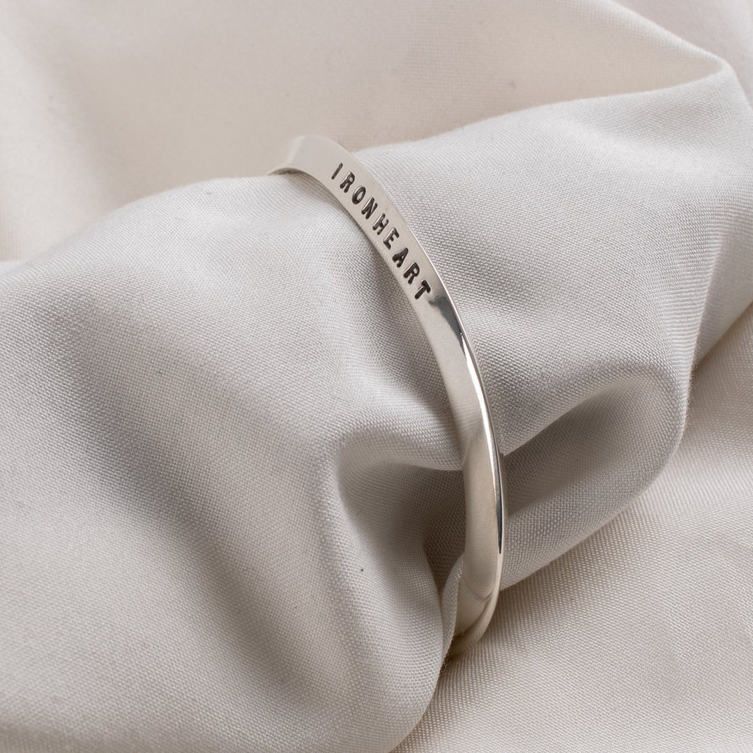 Iron Heart "V" Profile Bangle - Sterling Silver