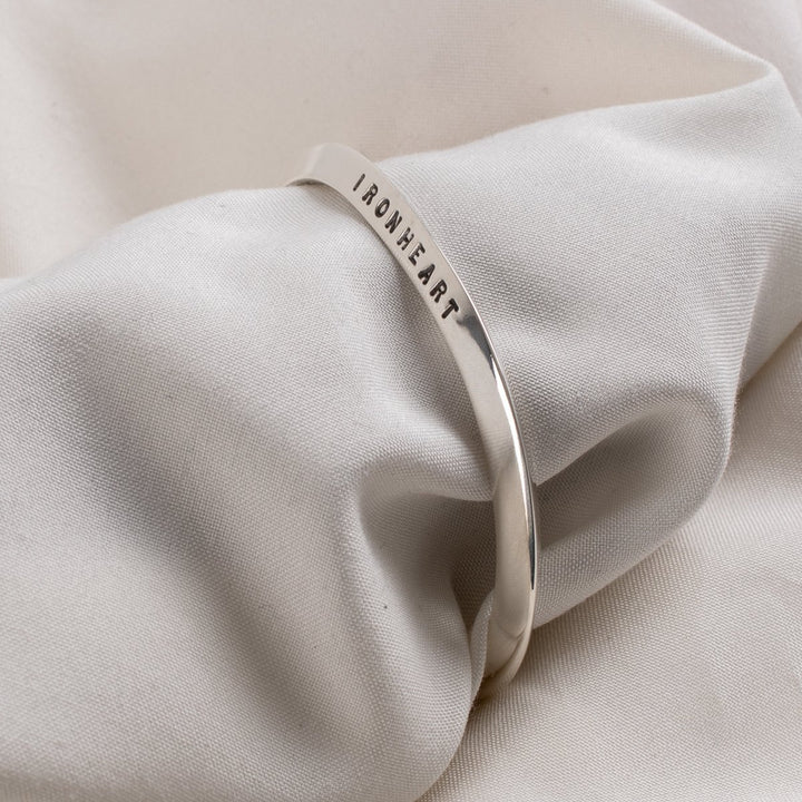 Iron Heart "V" Profile Bangle - Sterling Silver