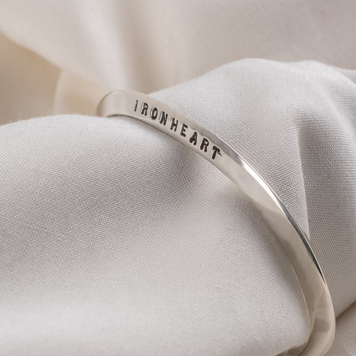 Iron Heart "V" Profile Bangle - Sterling Silver