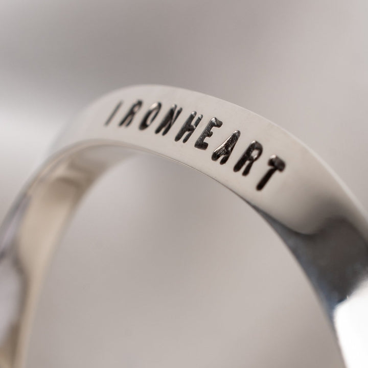 Iron Heart "V" Profile Bangle - Sterling Silver