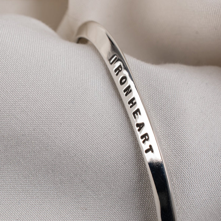 Iron Heart "V" Profile Bangle - Sterling Silver