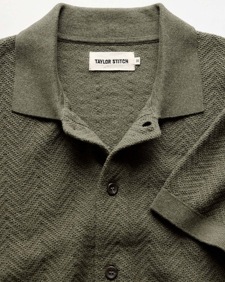 Taylor Stitch - Button Down Polo in Cilantro Herringbone