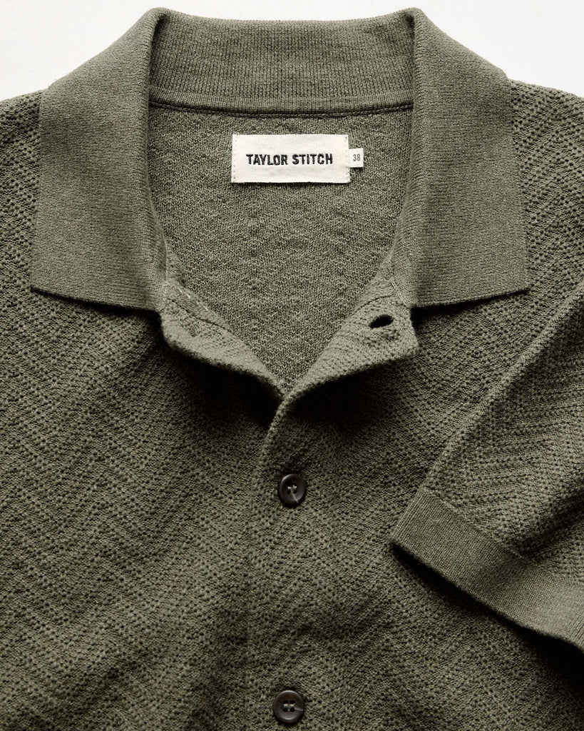 Taylor Stitch - Button Down Polo in Cilantro Herringbone