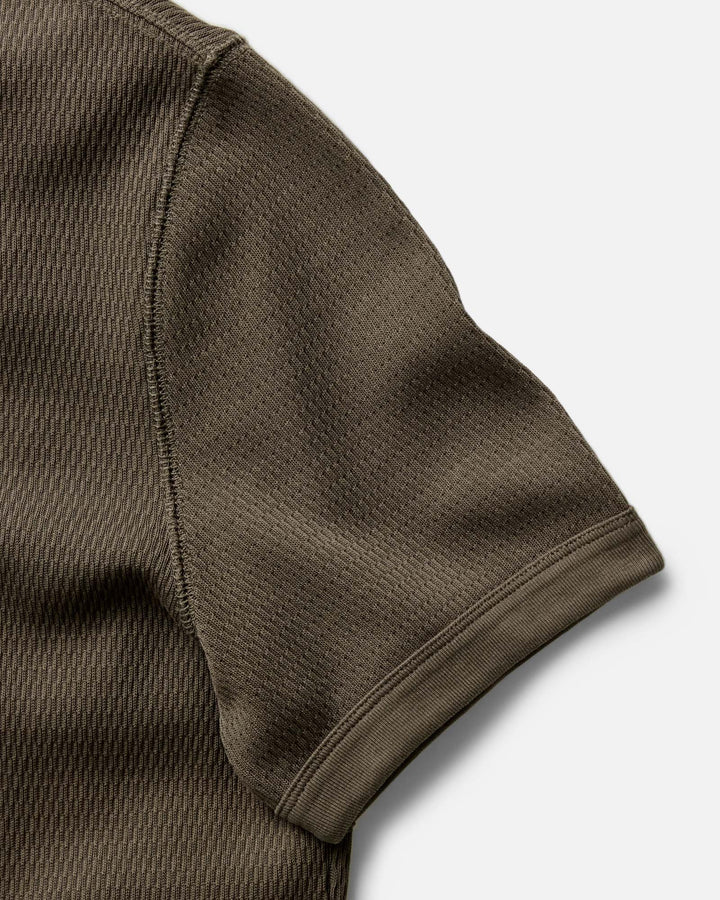 Taylor Stitch - The Organic Cotton Short Sleeve Crew in Fatigue Olive Waffle