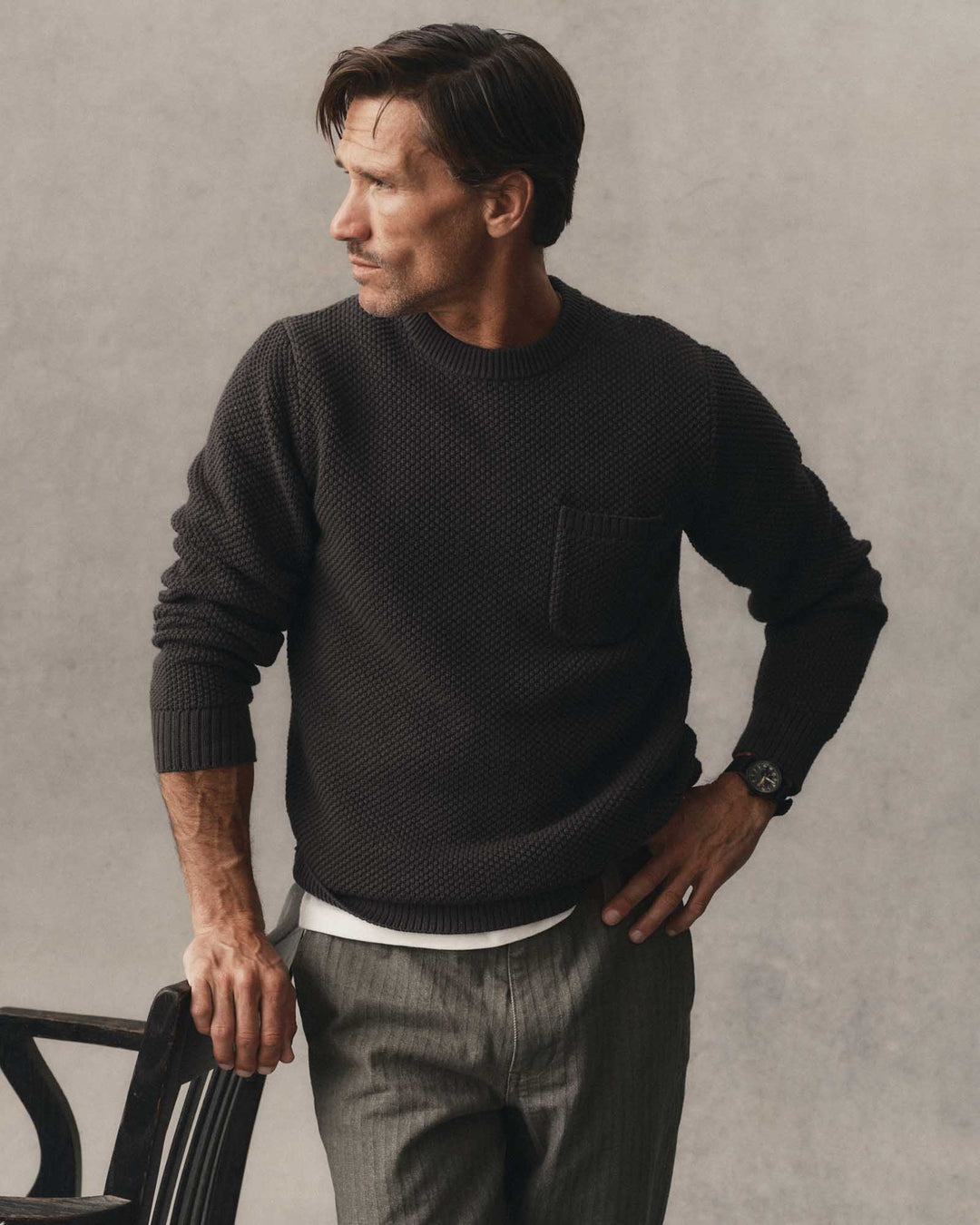 Taylor Stitch Crawford Crew Sweater - Charcoal