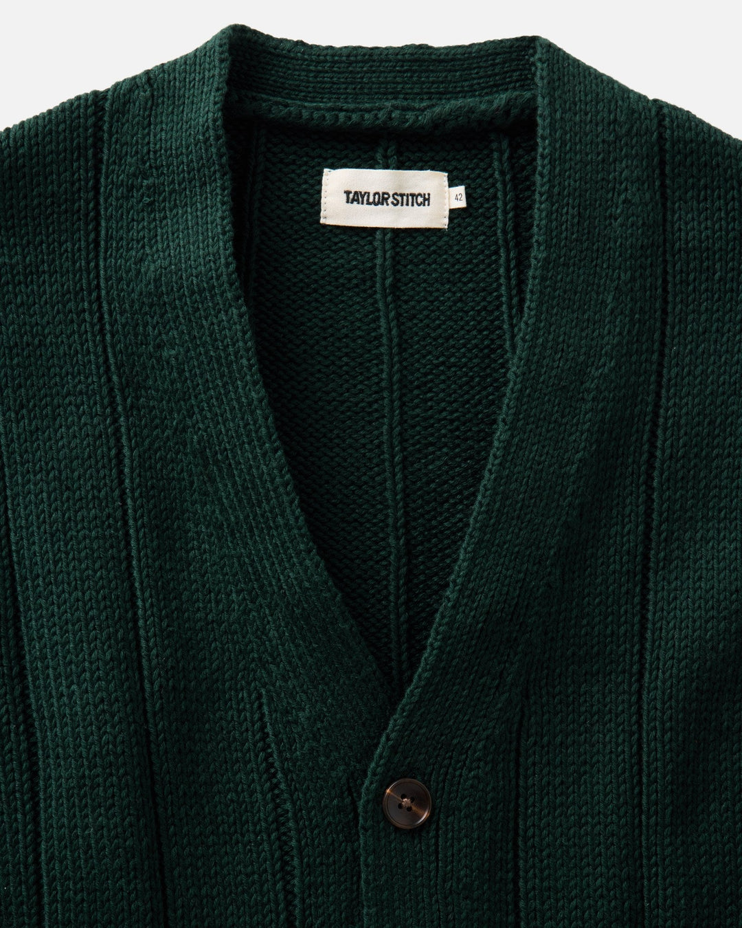 Taylor Stitch Trench Cardigan - Dark Forest Rib Linen