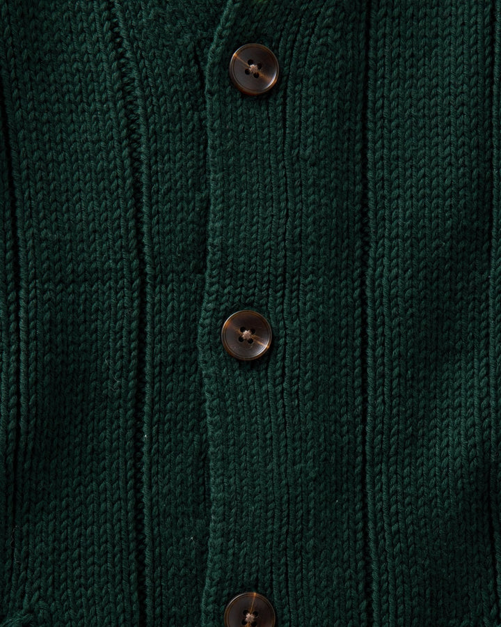Taylor Stitch Trench Cardigan - Dark Forest Rib Linen