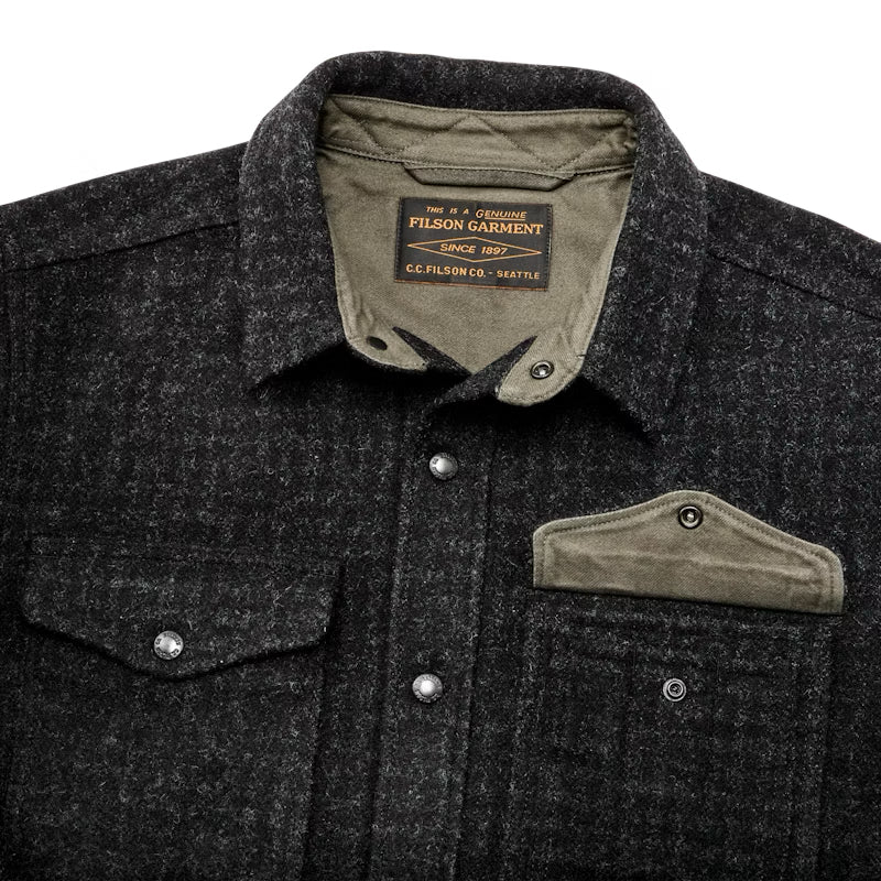 Filson Lined Mackinaw Wool Jac Shirt - Black Marl / Heather Check