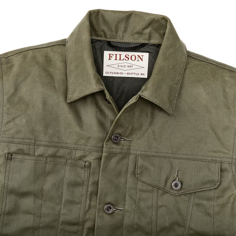 Filson Tin Cloth Short Lined Cruiser Jacket - Military Green