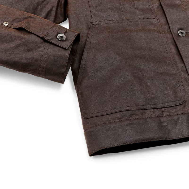 Filson Tin Cloth Short Lined Cruiser Jacket - Dark Brown