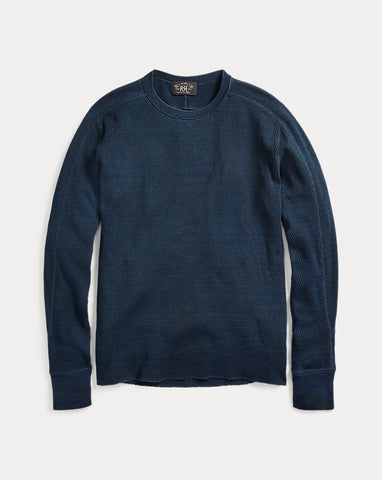 RRL Indigo Jacquard-Knit Crewneck