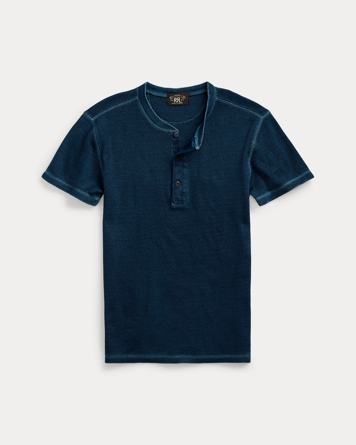 RRL Waffle-Knit Short-Sleeve Henley Shirt